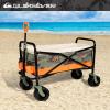 imageQUIKSILVER Folding Beach Wagon Cart  HeavyDuty Collapsible Utility Wagon with AllTerrain Wheels Large Storage Capacity and Adjustable Handle  Ideal for Beach Camping and Outdoor Adventures