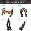 imageQUIKSILVER Folding Beach Wagon Cart  HeavyDuty Collapsible Utility Wagon with AllTerrain Wheels Large Storage Capacity and Adjustable Handle  Ideal for Beach Camping and Outdoor Adventures