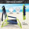 imageQuiksilver Low Beach Chair  Lightweight Folding Chair with Adjustable Recline and Cup Holder  Portable and Durable Chairs for Beach Camping or Outdoor Events
