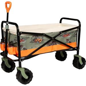imageQUIKSILVER Folding Beach Wagon Cart  HeavyDuty Collapsible Utility Wagon with AllTerrain Wheels Large Storage Capacity and Adjustable Handle  Ideal for Beach Camping and Outdoor Adventures