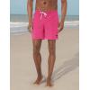 imageQuiksilver Mens Solid Elastic Waist Volley Boardshort Swim Trunk Bathing SuitCarmine Rose