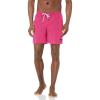 imageQuiksilver Mens Solid Elastic Waist Volley Boardshort Swim Trunk Bathing SuitCarmine Rose