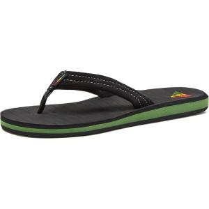 imageQuiksilver Mens Carver Suede 3 Point Flip Flop Athletic SandalBlackYellowRed