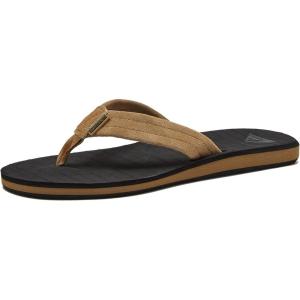 imageQuiksilver Mens Carver Suede 3 Point Flip Flop Athletic SandalBrownBlackBrown