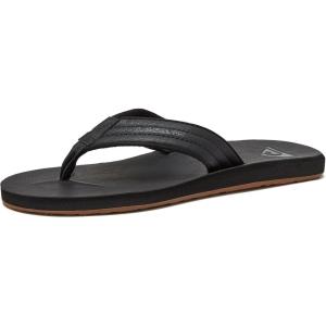 imageQuiksilver Mens Carver Suede 3 Point Flip Flop Athletic SandalSolid Black Carver Nubuck