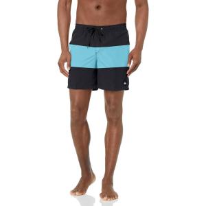 imageQuiksilver Mens Solid Elastic Waist Volley Boardshort Swim Trunk Bathing SuitBlack Amazon Volley