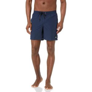 imageQuiksilver Mens Solid Elastic Waist Volley Boardshort Swim Trunk Bathing SuitNavy Blazer