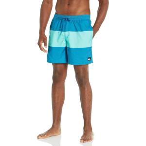 imageQuiksilver Mens Solid Elastic Waist Volley Boardshort Swim Trunk Bathing SuitSeaport Amazon Volley