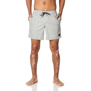 imageQuiksilver Mens Solid Elastic Waist Volley Boardshort Swim Trunk Bathing SuitSleet Heather
