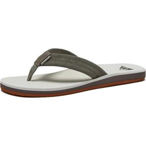 imageQuiksilver Mens Carver Suede 3 Point Flip Flop Athletic SandalGreyWhiteGrey