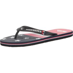 imageQuiksilver Mens Molokai Flip Flop Athletic SandalBlackWhiteBlue Art