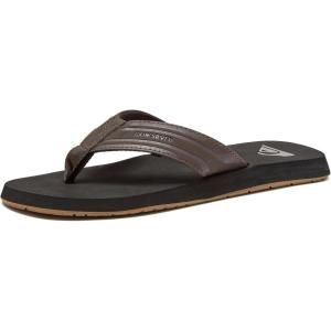 imageQuiksilver Mens Monkey Wrench 3 Point Flip Flop Athletic SandalBrownBlackBrown