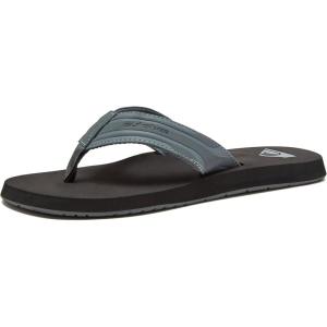 imageQuiksilver Mens Monkey Wrench 3 Point Flip Flop Athletic SandalGreyBlackGrey
