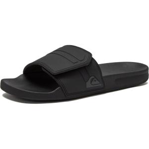 imageQuiksilver Mens Slide Sandal Flip FlopsBlackGreyBlack Rivi Slide Adjust