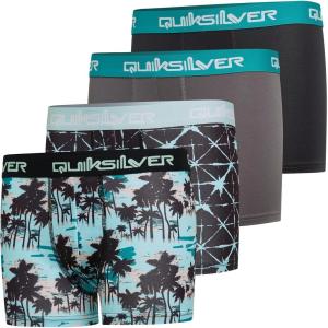 imageQuiksilver Boys Underwear 4 Pack Boxer Briefs for Boys 618 Durable Stretch Breathable Moisture WickingGrey black mint Floral greenBlack