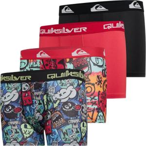 imageQuiksilver Boys Underwear 4 Pack Boxer Briefs for Boys 618 Durable Stretch Breathable Moisture WickingRed Floral  Red  Black  Asst