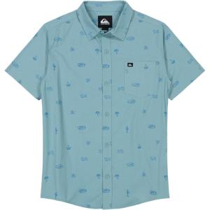 imageQuiksilver Boys Apero Classic Woven Short Sleeve Shirt Button Down Top Stylish ampamp ComfortableJade Grey