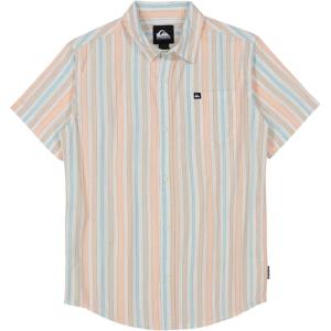 imageQuiksilver Boys Apero Classic Woven Short Sleeve Shirt Button Down Top Stylish ampamp ComfortableLight Peach Stripe