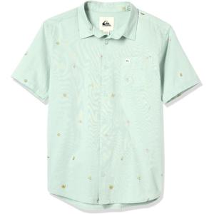 imageQuiksilver Boys Apero Classic Woven Short Sleeve Shirt Button Down Top Stylish ampamp ComfortableMix Cloud Blue