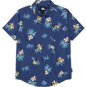 imageQuiksilver Boys Apero Classic Woven Short Sleeve Shirt Button Down Top Stylish ampamp ComfortableNavy Floral