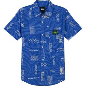 imageQuiksilver Boys Apero Classic Woven Short Sleeve Shirt Button Down Top Stylish ampamp ComfortableNebulas Blue