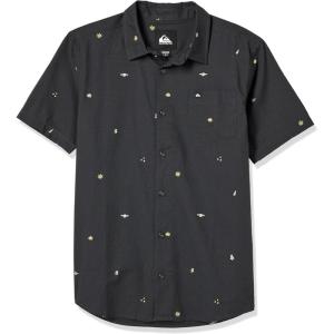 imageQuiksilver Boys Apero Classic Woven Short Sleeve Shirt Button Down Top Stylish ampamp ComfortableTarmac Aop Mix Bag Ss 241
