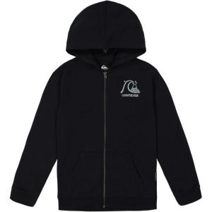 imageQuiksilver Boys FullZip Fleece Hoodie Sweatshirt with Front Pouch PocketBlack Graphic
