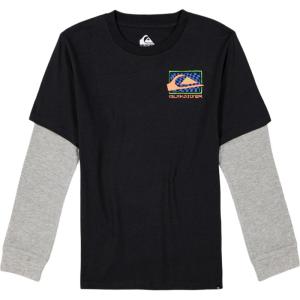 imageQuiksilver Boys Long Sleeve Logo Graphic TShirtTarmac Check