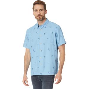 imageQuiksilver Mens Sail Palm Button Up Woven TopDusk Blue Sail Palms 233