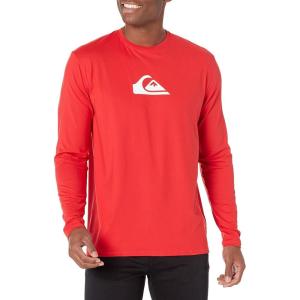 imageQuiksilver Mens Standard Solid Streak Ls Long Sleeve Rashguard Surf TeeQuik Red