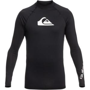 imageQuiksilver Mens Standard All Time Long Sleeve Rashguard UPF 50 Sun Protection Surf ShirtBlack 1