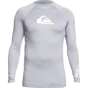 imageQuiksilver Mens Standard All Time Long Sleeve Rashguard UPF 50 Sun Protection Surf ShirtSleet Heather