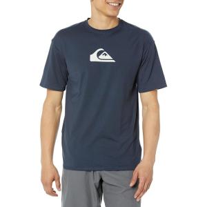 imageQuiksilver Mens Standard Solid Streak Short Sleeve Rashuguard UPF 50 Sun Protection Surf ShirtNavy Blazer