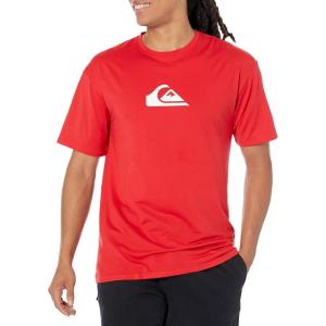 imageQuiksilver Mens Standard Solid Streak Short Sleeve Rashuguard UPF 50 Sun Protection Surf ShirtQuik Red