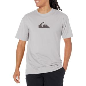 imageQuiksilver Mens Standard Solid Streak Short Sleeve Rashuguard UPF 50 Sun Protection Surf ShirtSleet Heather
