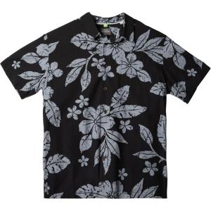 imageQuiksilver Mens Aqua Flower Button Up Collared ShirtBlack Aqua Flowers 233
