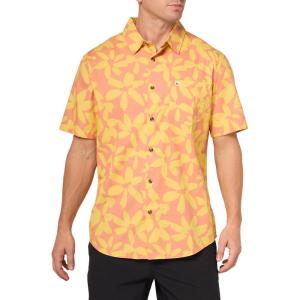 imageQuiksilver Mens Apero Classic Button Up Woven TopCanyon Clay Aop Better 241