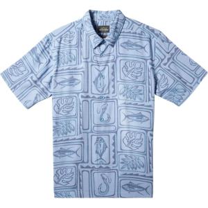 imageQuiksilver Mens Framed Fish Button Up Woven TopDusk Blue Framed Fish Woven