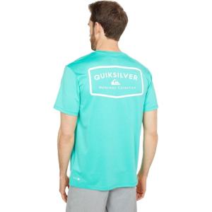 imageQuiksilver Mens Gut Check Short Sleeve Rashguard UPF 50Pool Green