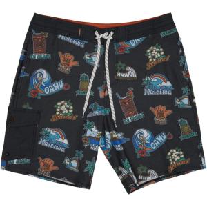 imageQuiksilver Mens Standard Throwback Boardshort Swim TrunkBlack Island Souvenir Boardshort