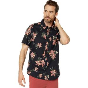 imageQuiksilver Mens Stott Button Up Woven ShirtBlack Holidazed