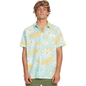 imageQuiksilver Mens Stott Button Up Woven ShirtPastel Turquoise Trippy Floral