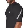 imageQuiksilver Mens Standard All Time Short Sleeve Rashguard UPF 50 Sun Protection Surf ShirtBlack Left Chest