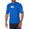 imageQuiksilver Mens Standard All Time Short Sleeve Rashguard UPF 50 Sun Protection Surf ShirtElectric Royal