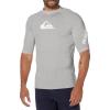 imageQuiksilver Mens Standard All Time Short Sleeve Rashguard UPF 50 Sun Protection Surf ShirtSleet Heather