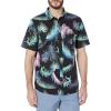 imageQuiksilver Mens Tropical Glitch Button Up Woven ShirtBlack Tropical Glitch