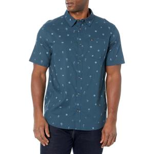 imageQuiksilver Mens Heat Wave Button Up Woven TopMidnight Navy Heat Waves 234