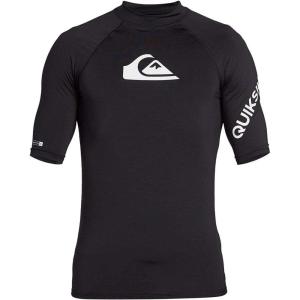 imageQuiksilver Mens Standard All Time Short Sleeve Rashguard UPF 50 Sun Protection Surf ShirtBlack Left Chest