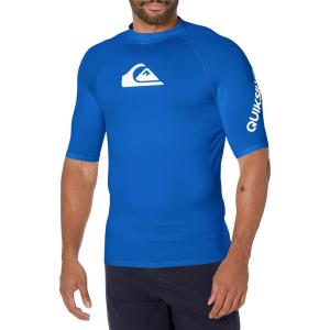 imageQuiksilver Mens Standard All Time Short Sleeve Rashguard UPF 50 Sun Protection Surf ShirtElectric Royal