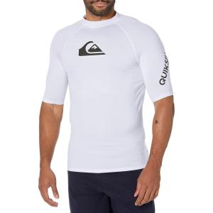 imageQuiksilver Mens Standard All Time Short Sleeve Rashguard UPF 50 Sun Protection Surf ShirtWhite